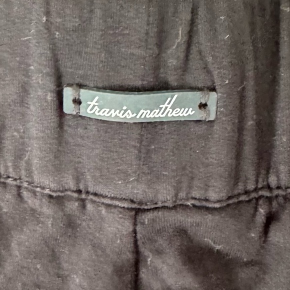 TravisMathew Medium Black Wide Leg Lounge Pants Drawstring Athleisure - Picture 3 of 7